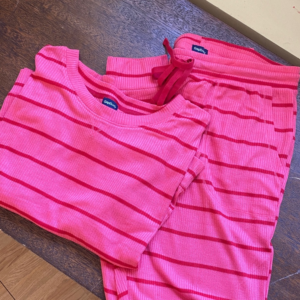 GAP Vibrant Pink Striped Pajama Set